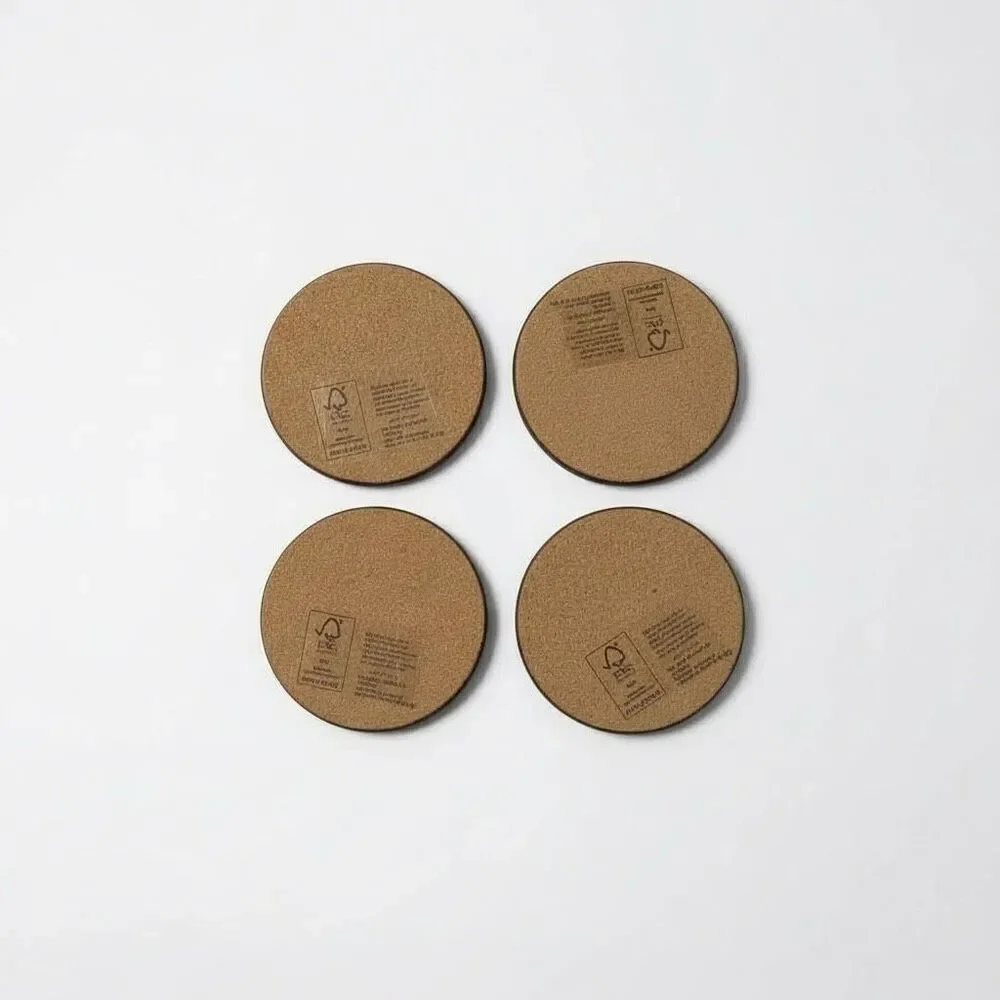 Pottery Barn Enchanted Forest Plaid Cork Coasters Set of 4 – Holiday, New